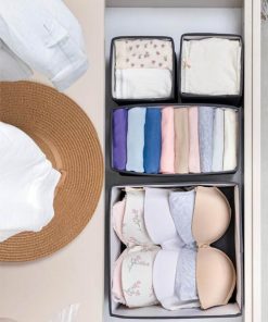 Çekmece içi ve dolap için uygun 4'lü set antrasit renkli düzenleyici